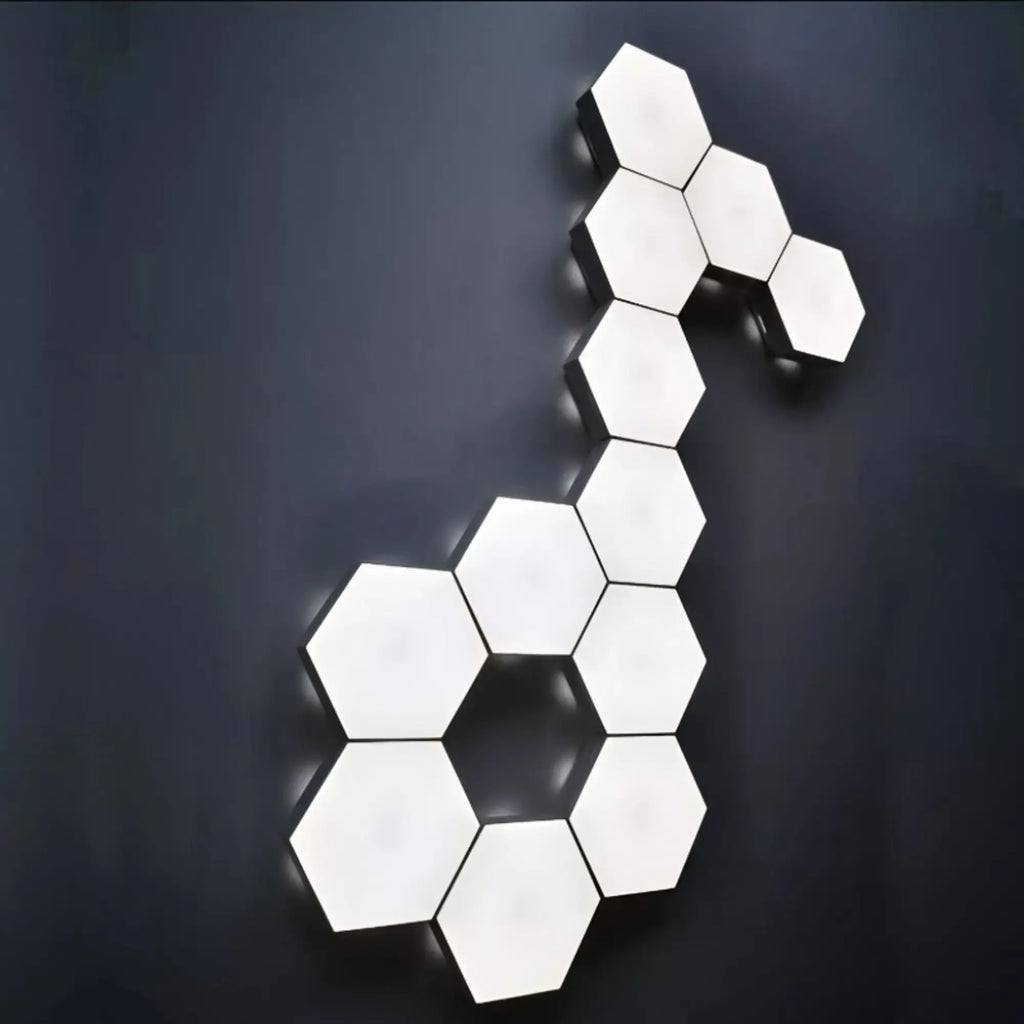Hexagonal touch LED wall light, neutral white light, night light touch, convenient to use, energy-saving, 6-pack