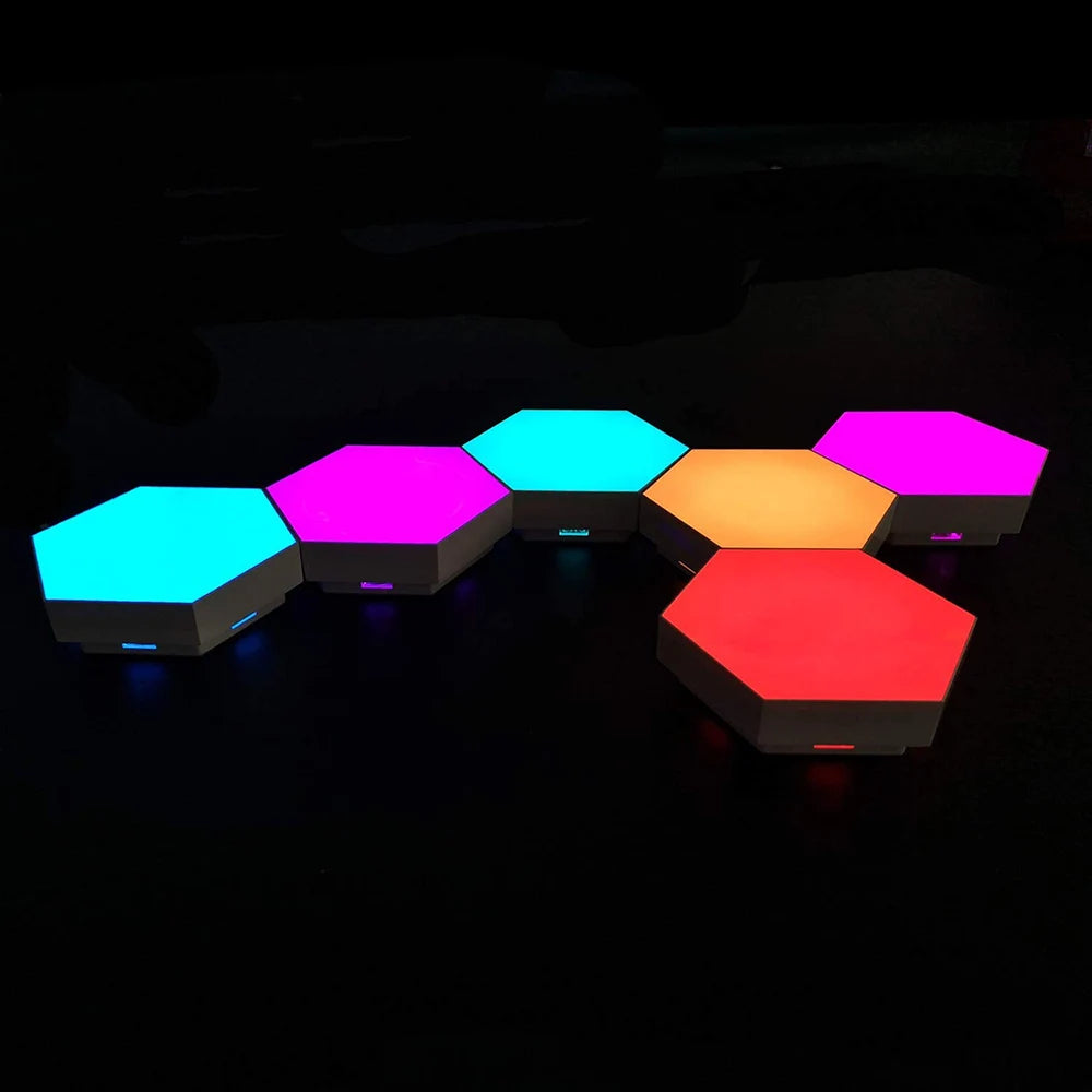 Hexagon Wall Light Wall Mounted Remote Control Touch Sensitive DIY Geometric Modular Assembled USB Power RGB led Colorful Light
