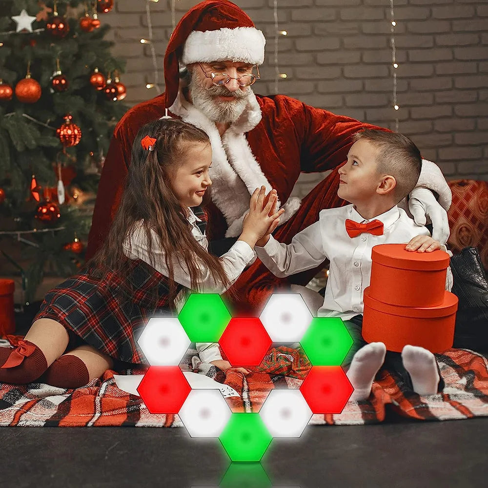 Hexagon Wall Light Wall Mounted Remote Control Touch Sensitive DIY Geometric Modular Assembled USB Power RGB led Colorful Light